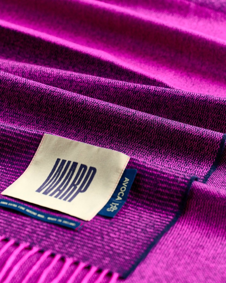 Neon Pink Nine Weaves Of Wicklow Wide Merino Scarf