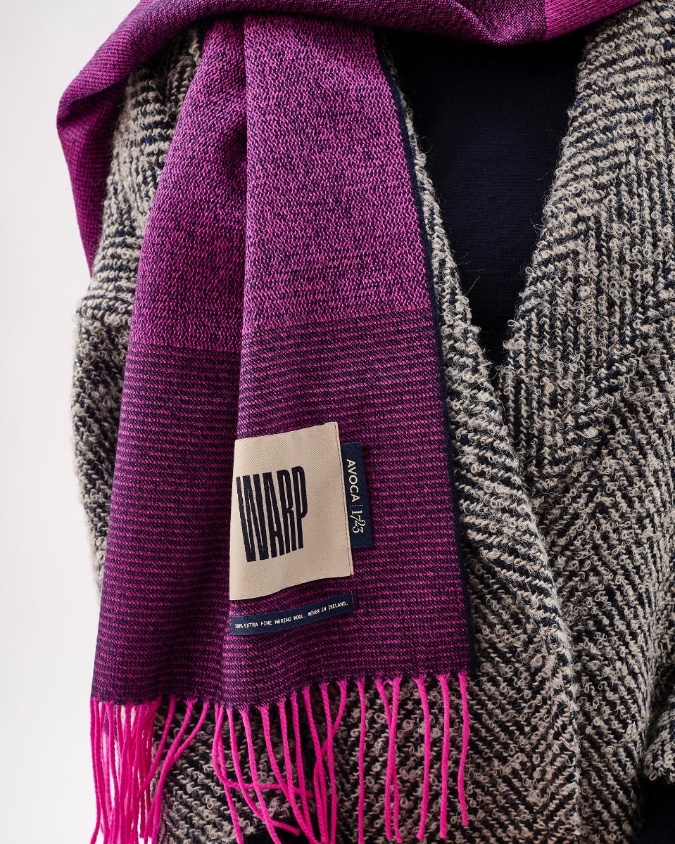 Neon Pink Nine Weaves Of Wicklow Wide Merino Scarf