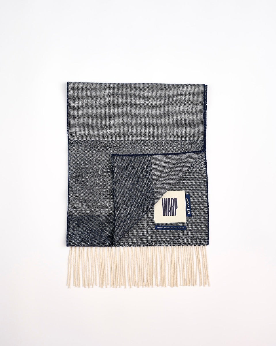 Navy Nine Weaves Of Wicklow Wide Merino Scarf
