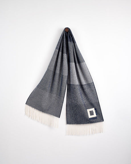Navy Nine Weaves Of Wicklow Wide Merino Scarf