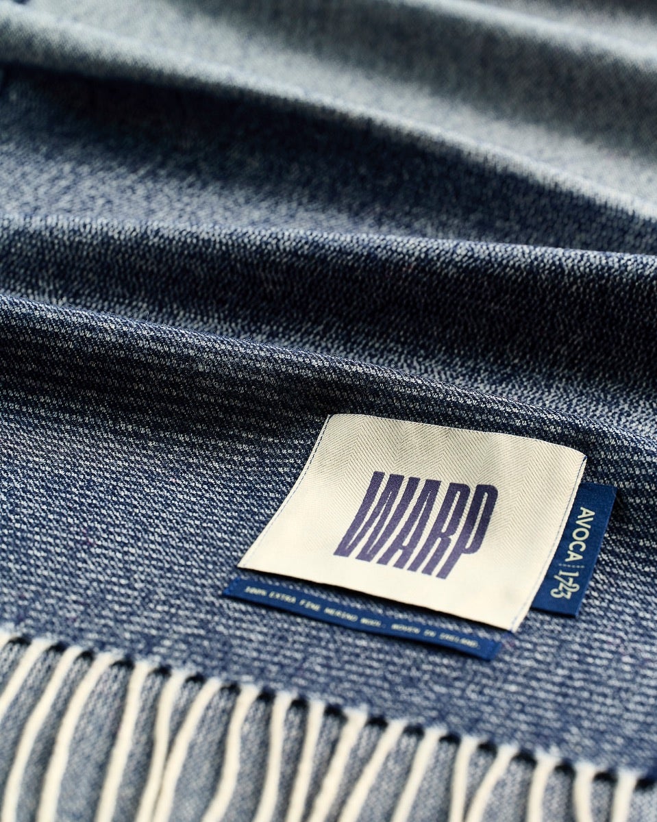 Navy Nine Weaves Of Wicklow Wide Merino Scarf