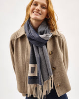 Navy Nine Weaves Of Wicklow Wide Merino Scarf