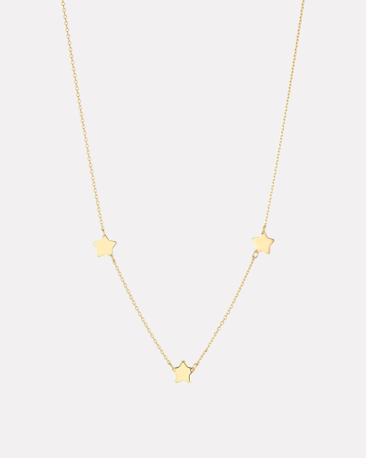 9kt-Gold-Three-Star-Pendant-Necklace
