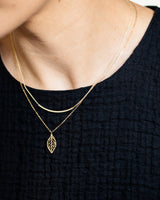 9kt Gold Leaf Pendant Necklace
