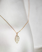 9kt Gold Leaf Pendant Necklace