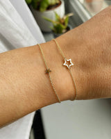 9kt-Gold-Star-Pendant-Bracelet