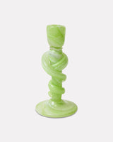 Green Glass Knotted Candle Holder