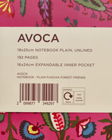Fuchsia Forest Friends A4 Plain Notebook