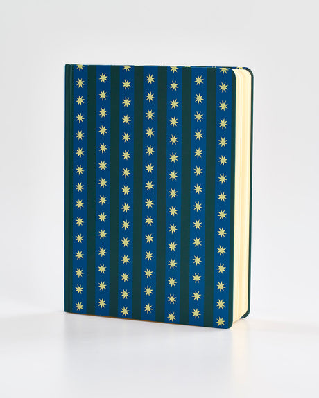 Teal Stripes & Stars A4 Linear Notebook