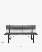 Carbon Richmond Powder Coated Steel Bench