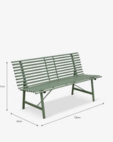 Thistle Green Richmond Powder Coated Steel Bench