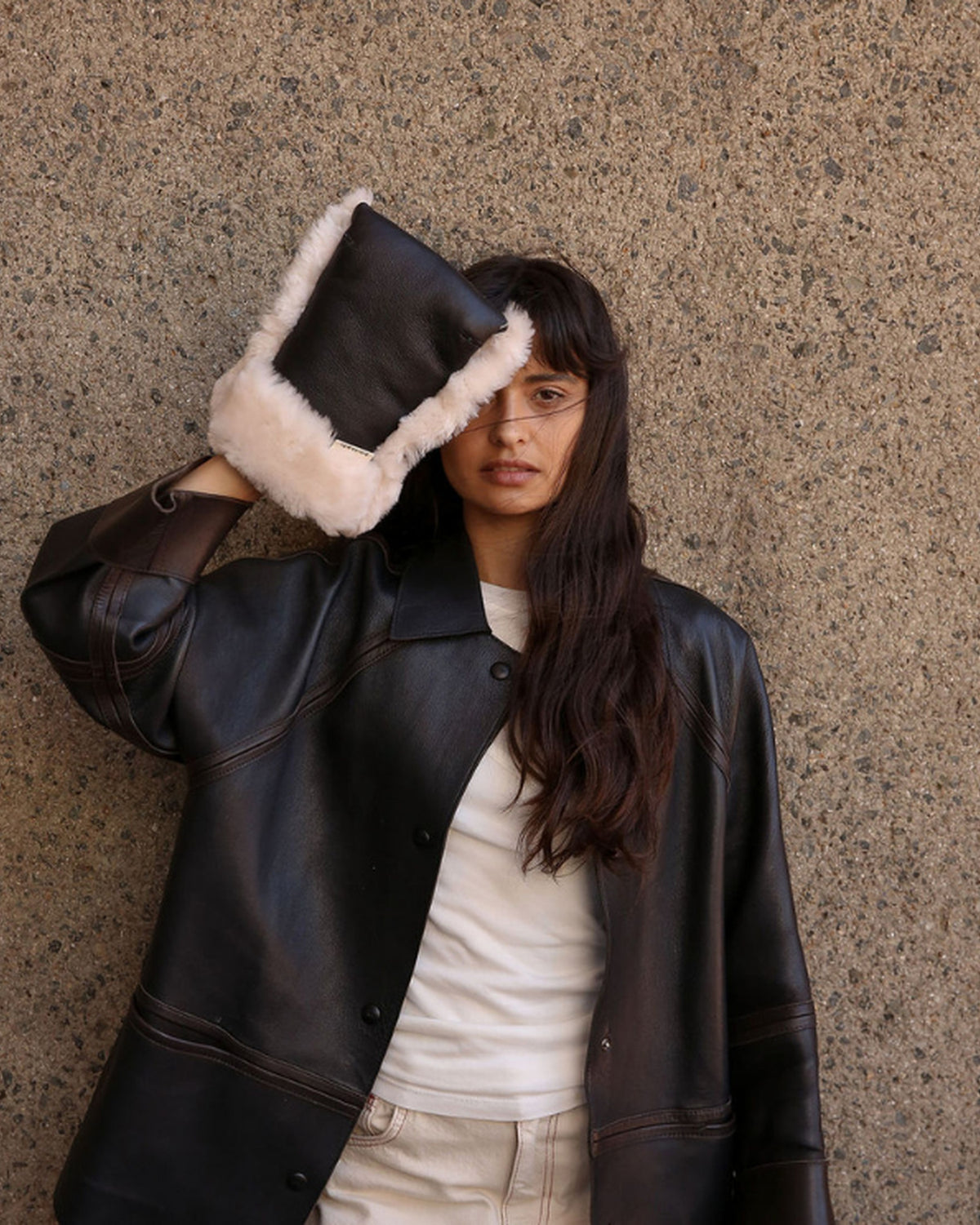 Milk & Noir Sheepskin Buggy Mittens
