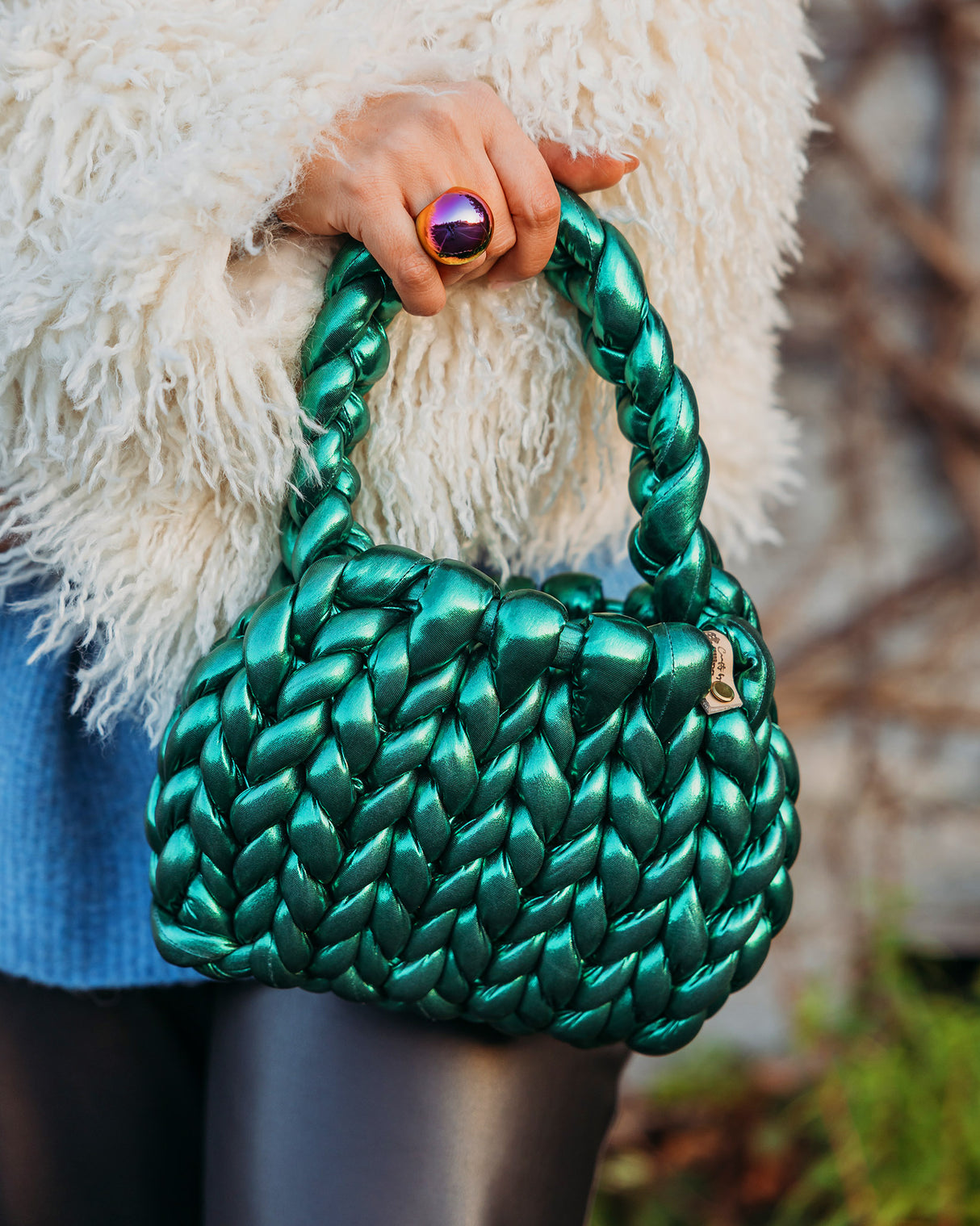 Green Woven Candy Bag