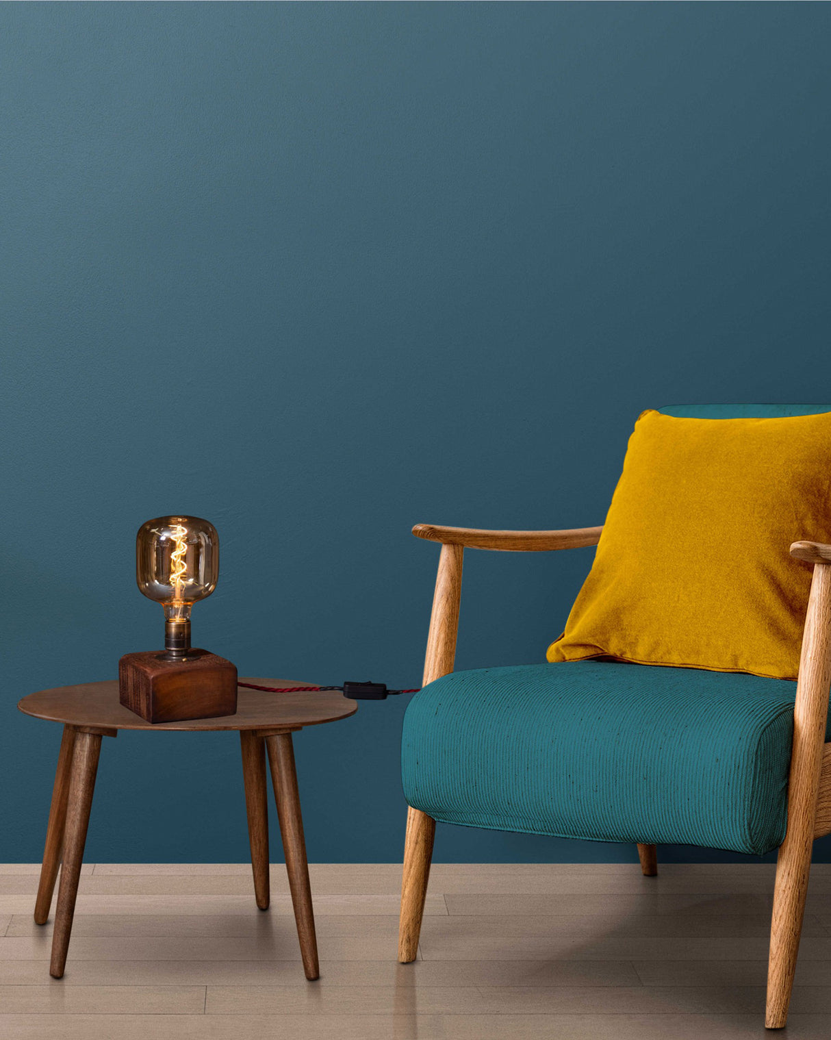 Salvaged Iroko Hardwood Dromod Table Lamp
