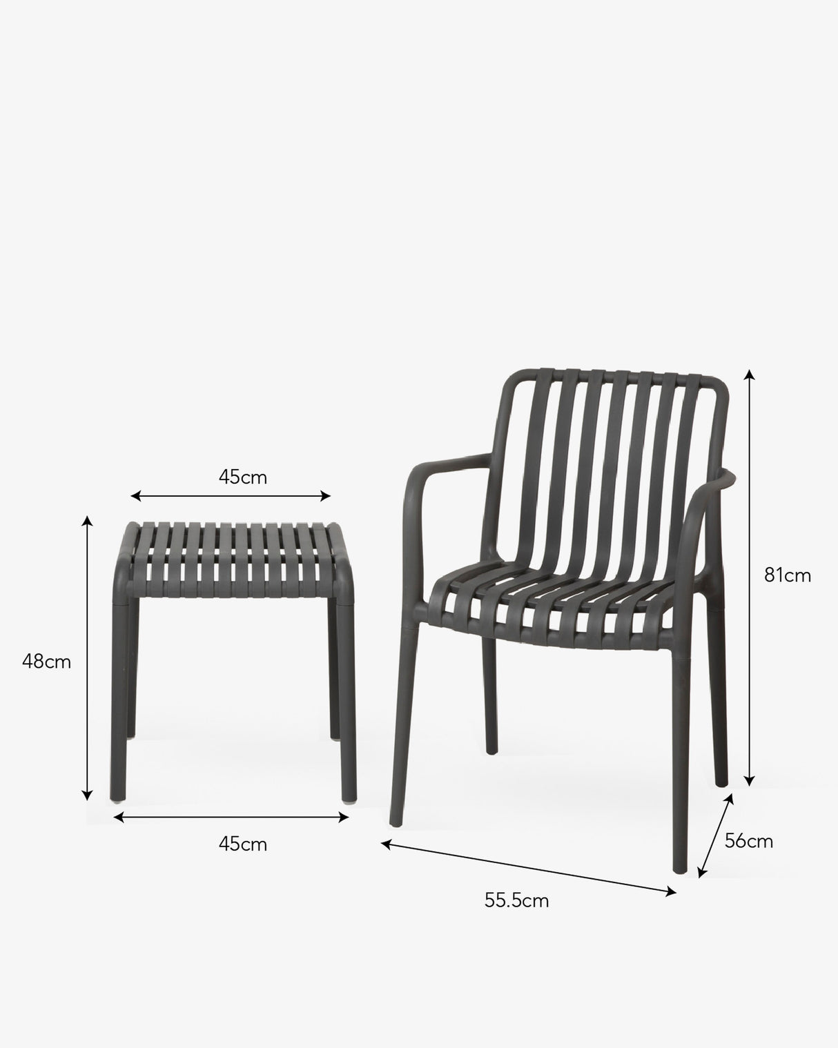 Carbon Edgeworth Armchairs & Side Table Set