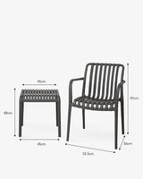 Carbon Edgeworth Armchairs & Side Table Set