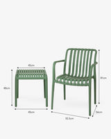 Forest Green Edgeworth Armchairs & Side Table Set