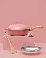 Peony 28cm Lidded Non-Stick 8-in-1 Pan with Accessories