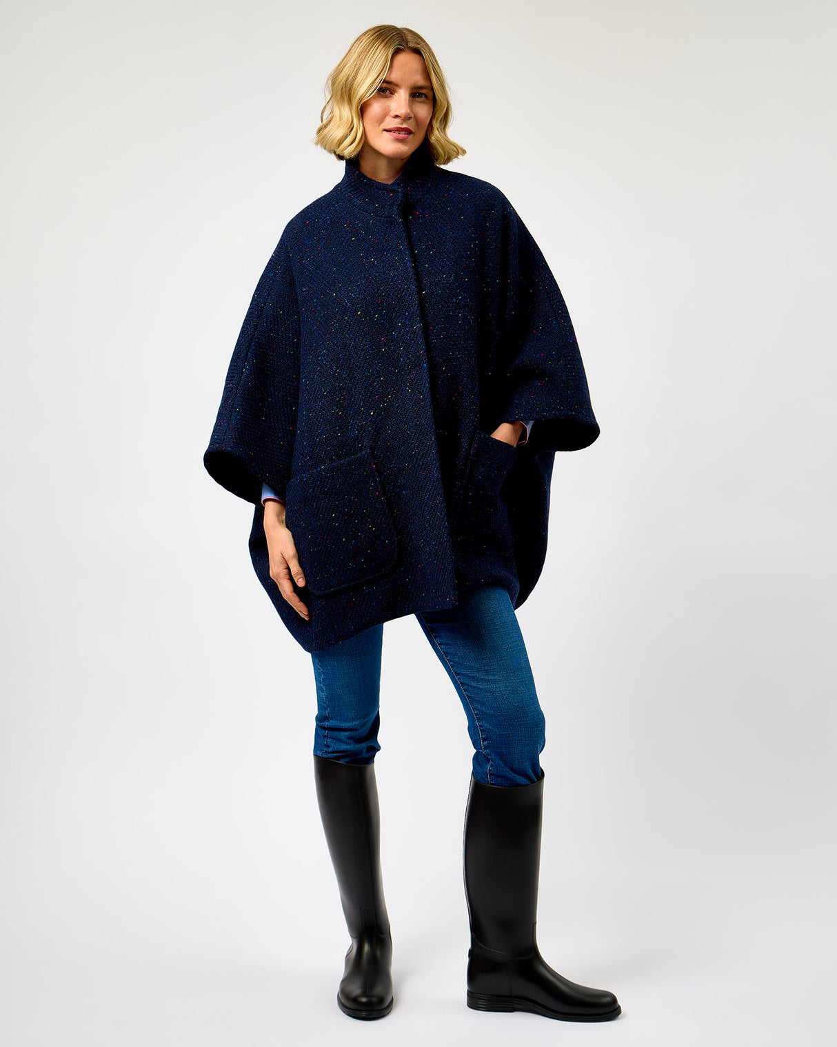 The Flock Dúghorm Donegal Wool Cape