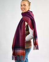 Plum & Strawberry Gradient 100% Cashmere Scarf