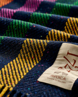 Navy Vertical Stripe Dapple Heavy Donegal Throw