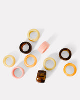 Sunrise Polyresin Napkin Rings - Set of 4