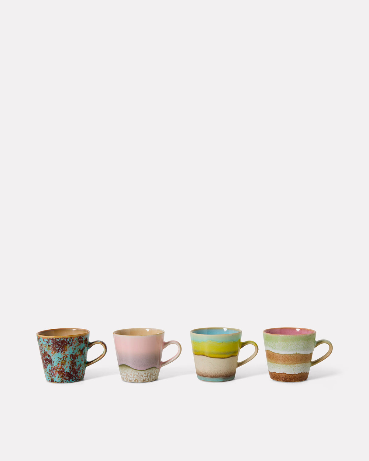 Rococo 70s Ceramics Americano Mugs - Set of 4