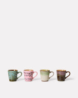 Brutalism 70s Ceramics Espresso Mugs - Set of 4