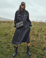 Black Rosa Leather Cross Body Bag
