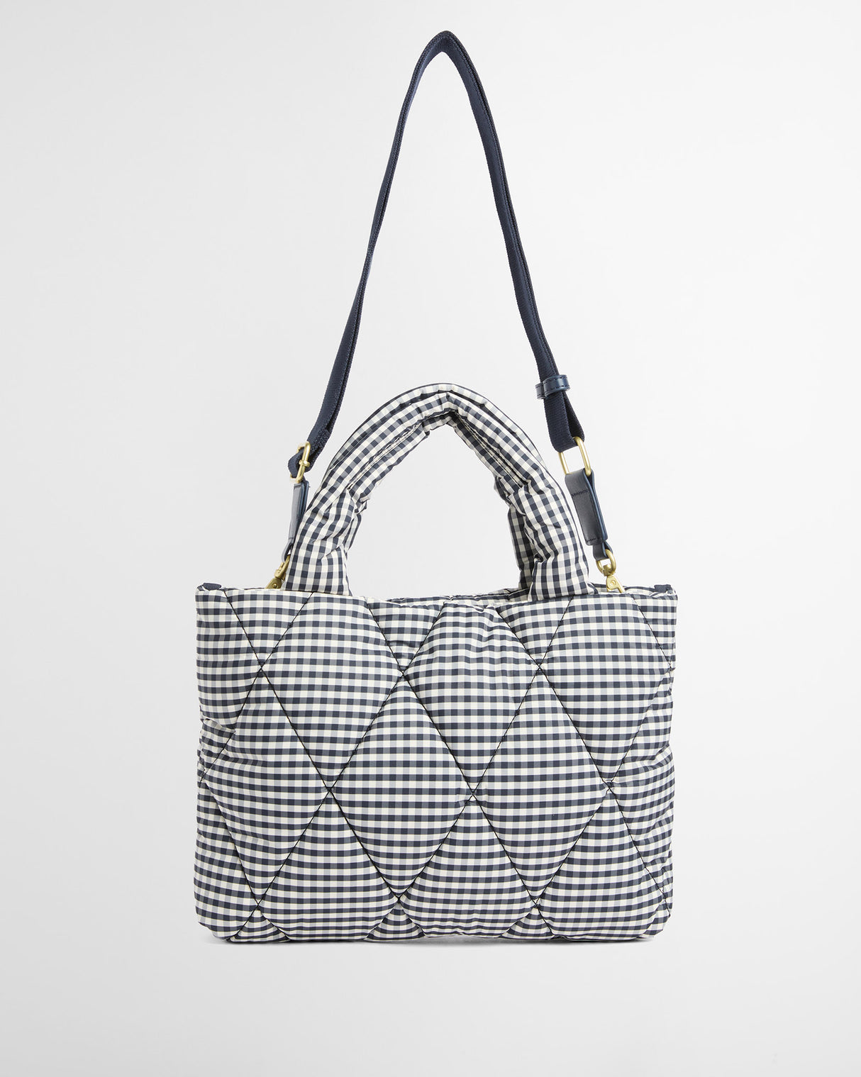 Gingham Check Riah Mini Quilted Tote Bag