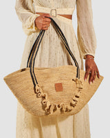 Natural Black Myriam Raffia Bag