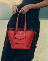 Lips Red Note Calf Leather Bag
