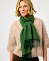 Forest Green Large Herringbone Wide Merino Scarf