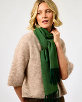 Forest Green Large Herringbone Wide Merino Scarf