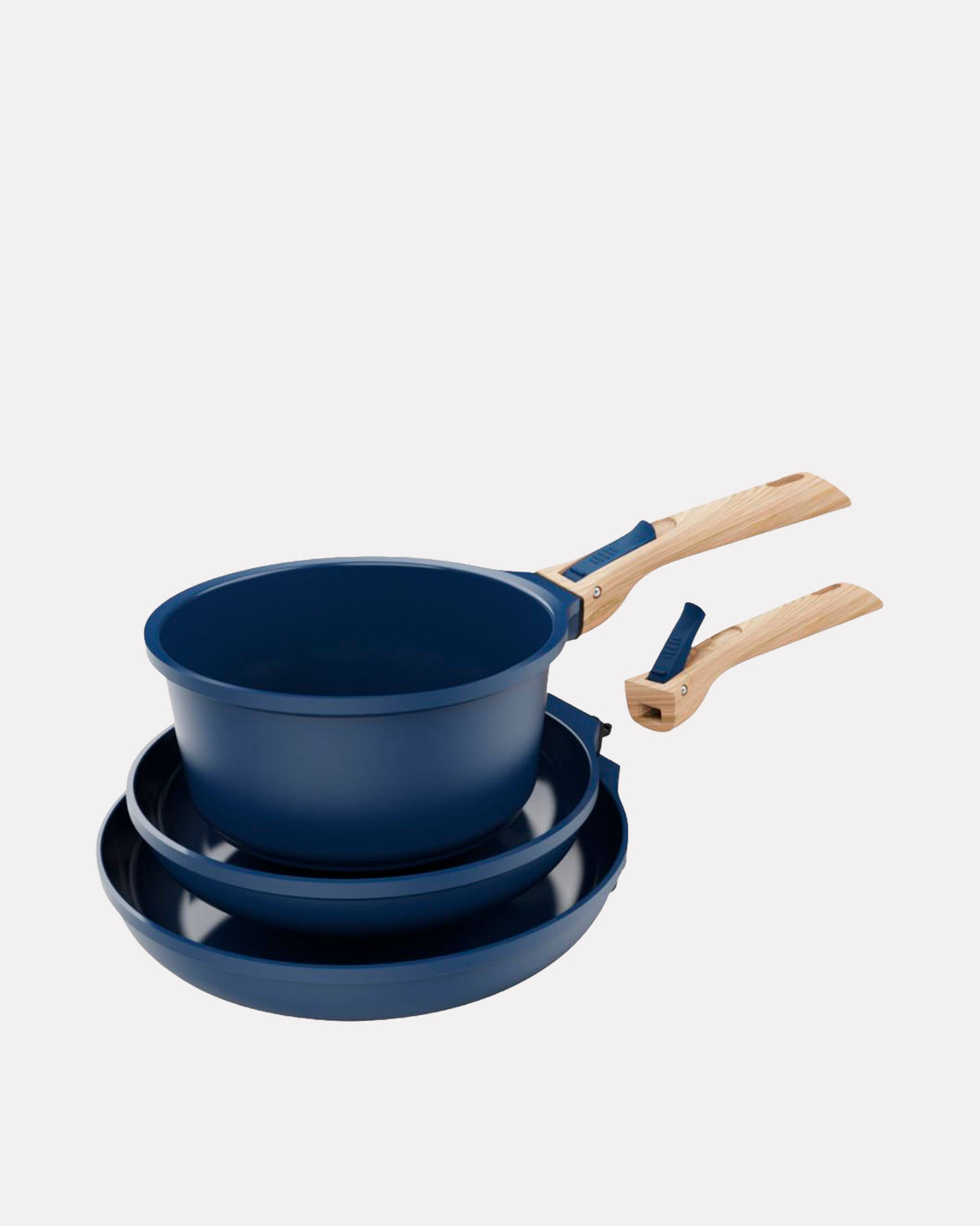 Blueberry 7-Piece Non-Stick Detachable Pans & Handles Set