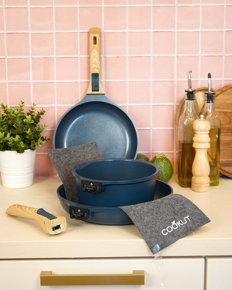 Blueberry Imitation Wood Detachable Cookut Pan Handle