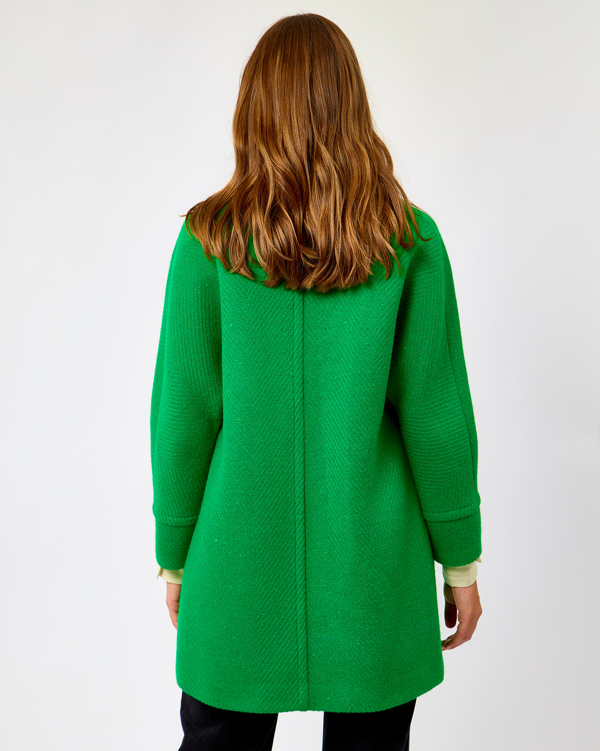 Oak Emerald on Emerald Donegal Wool Coat
