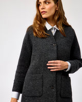 Oak Grey & Black Donegal Wool Coat