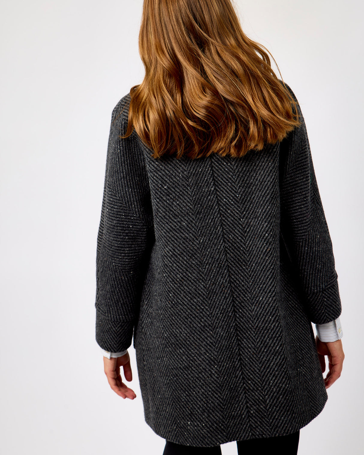 Oak Grey & Black Donegal Wool Coat
