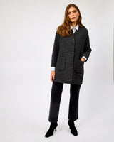 Oak Grey & Black Donegal Wool Coat