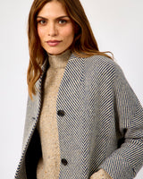 Oak Navy & Cream Donegal Wool Coat
