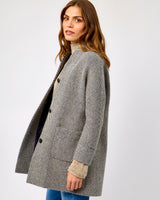 Oak Navy & Cream Donegal Wool Coat