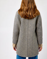 Oak Navy & Cream Donegal Wool Coat
