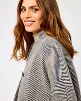 Oak Navy & Cream Donegal Wool Coat