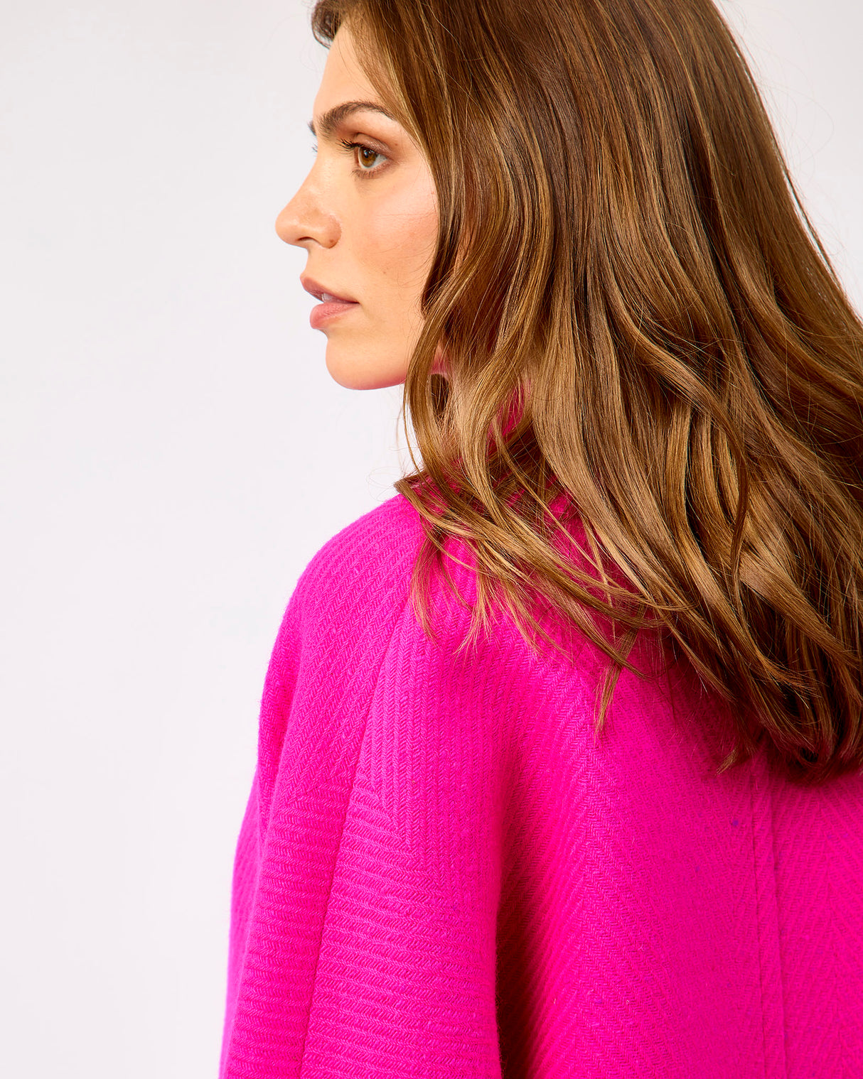 Oak Neon Pink on Pink Donegal Wool Coat