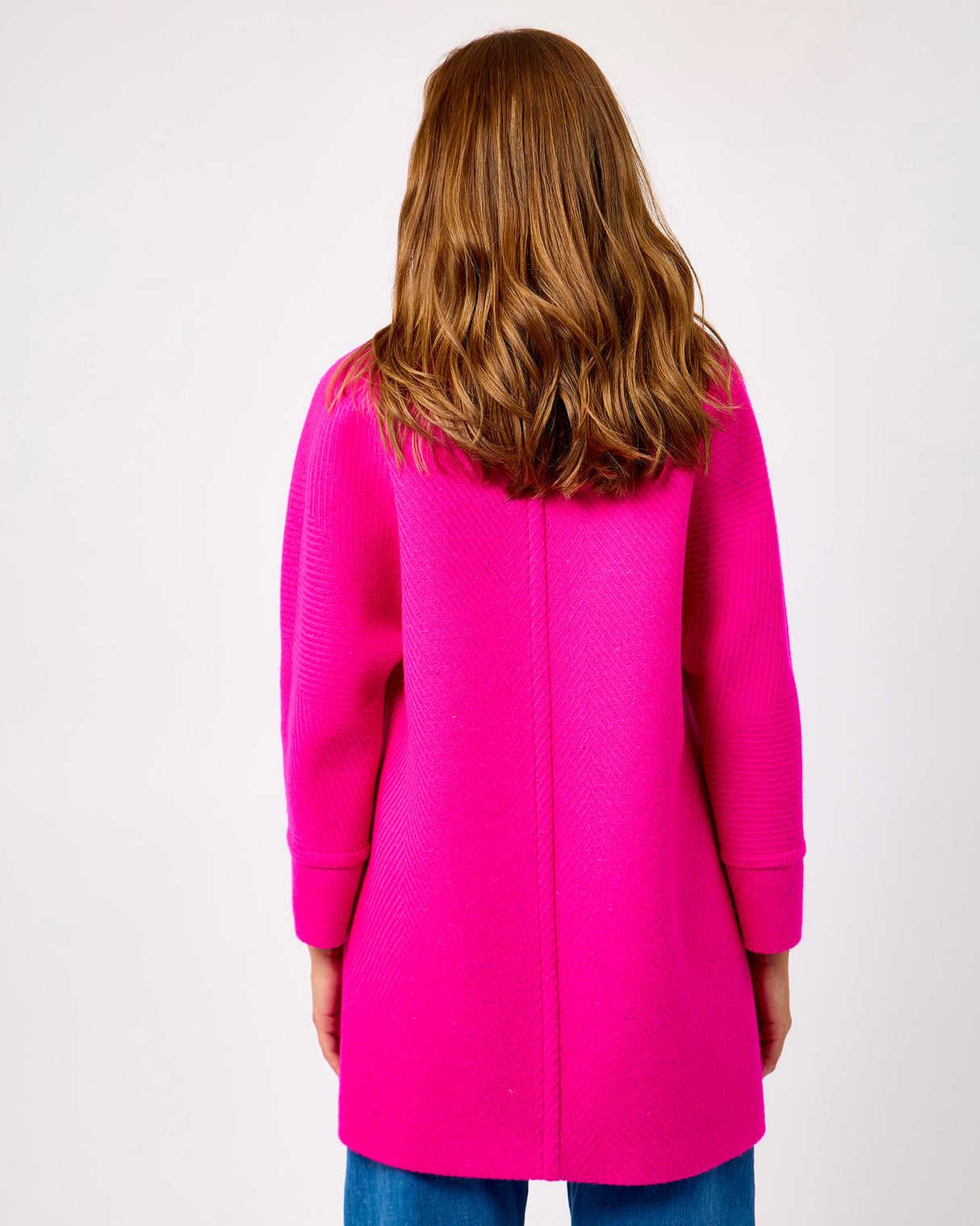 Oak Neon Pink on Pink Donegal Wool Coat