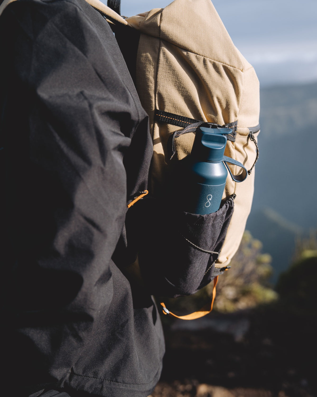Ocean Blue Peak Go Flip-Straw Water Bottle