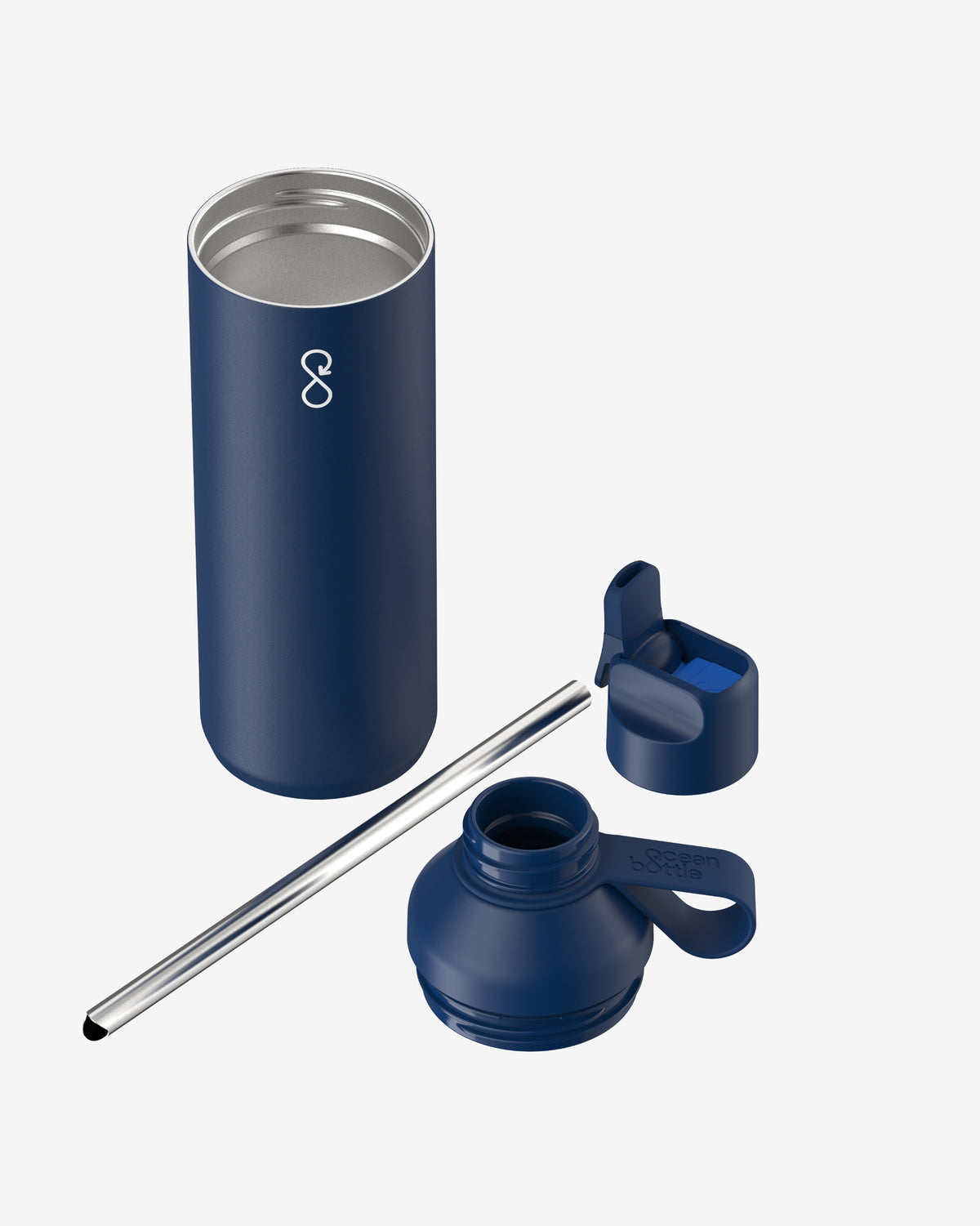 Ocean Blue Peak Go Flip-Straw Water Bottle