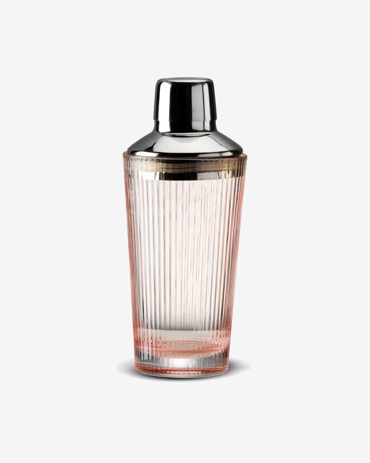 Pink Plissé Glass Cocktail Shaker