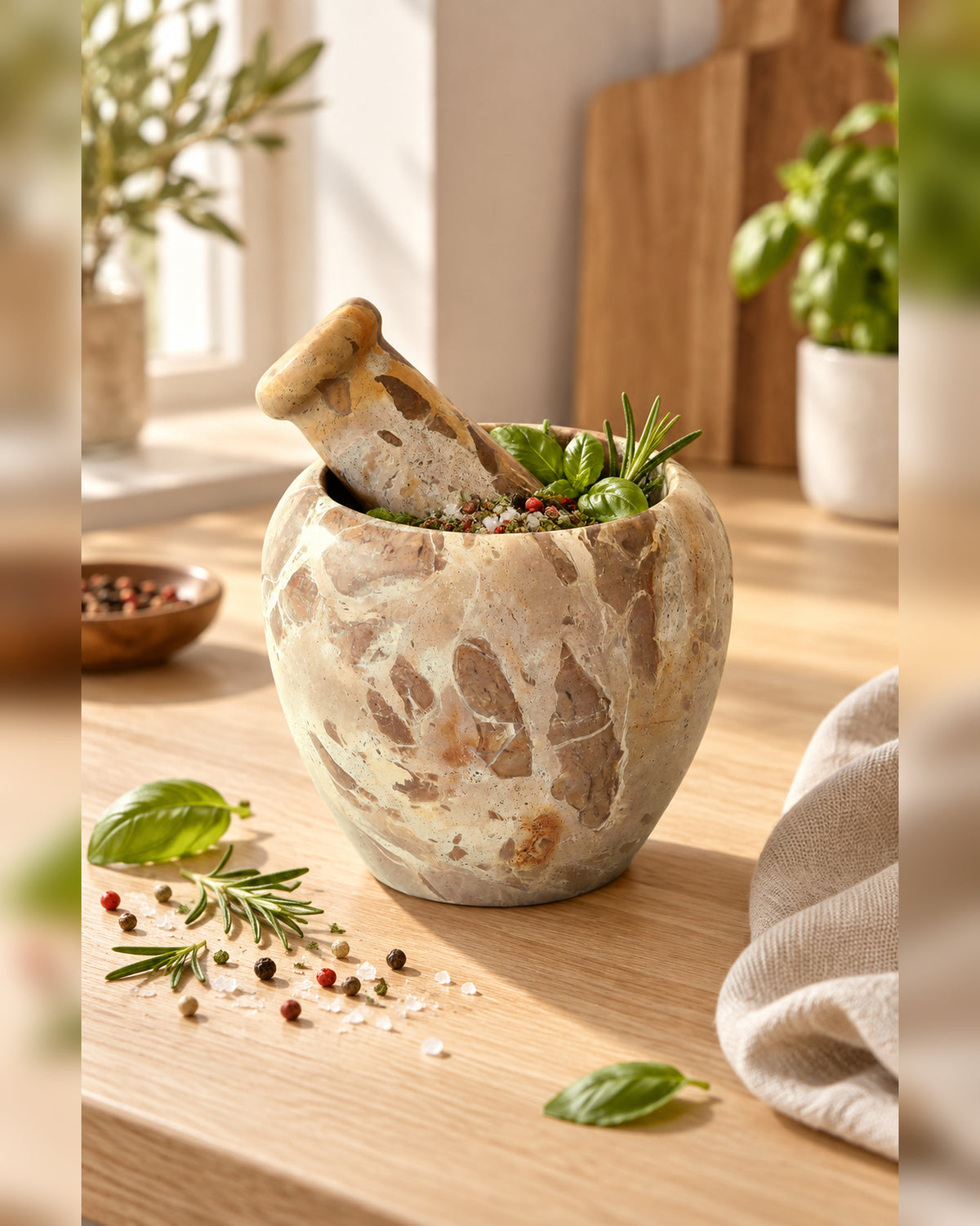 Butterscotch Marble Mortar & Pestle